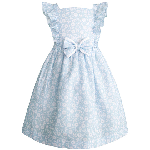 Vestido de niña Gerat estampado de flores azul cielo