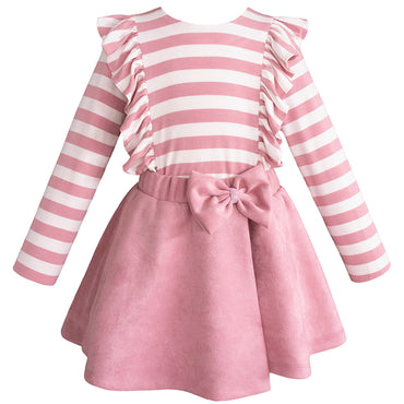 Conjunto para niña falda con blusa color rosa Gerat
