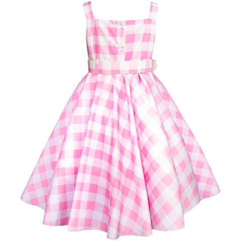 Vestido para niña Gerat de cuadros rosa