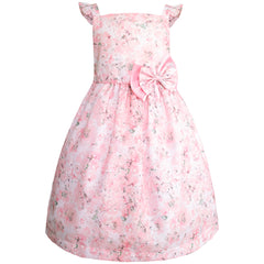 Vestido de Fiesta Floral Rosado con moño para Niñas Gerat