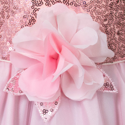 Vestido de Fiesta Glamour Rosado para Niñas Jóvenes Gerat