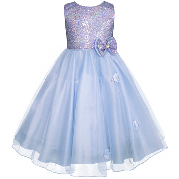Vestido de Fiesta Azul Brillante para Niñas Gerat