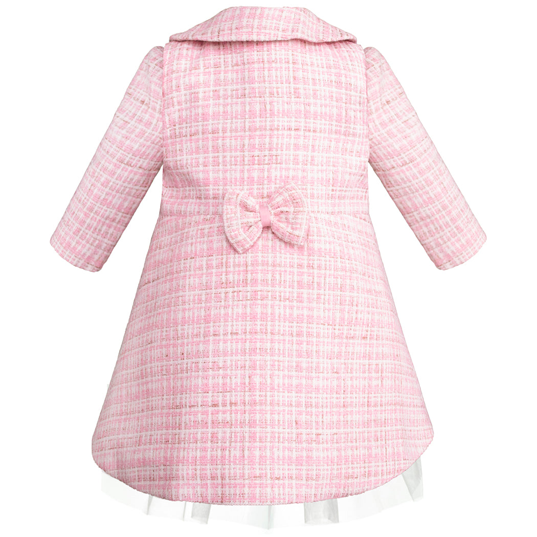 Abrigo de Fiesta para Bebé Niña en Tweed Rosa Tallas 12 y 18 Meses | Gerat