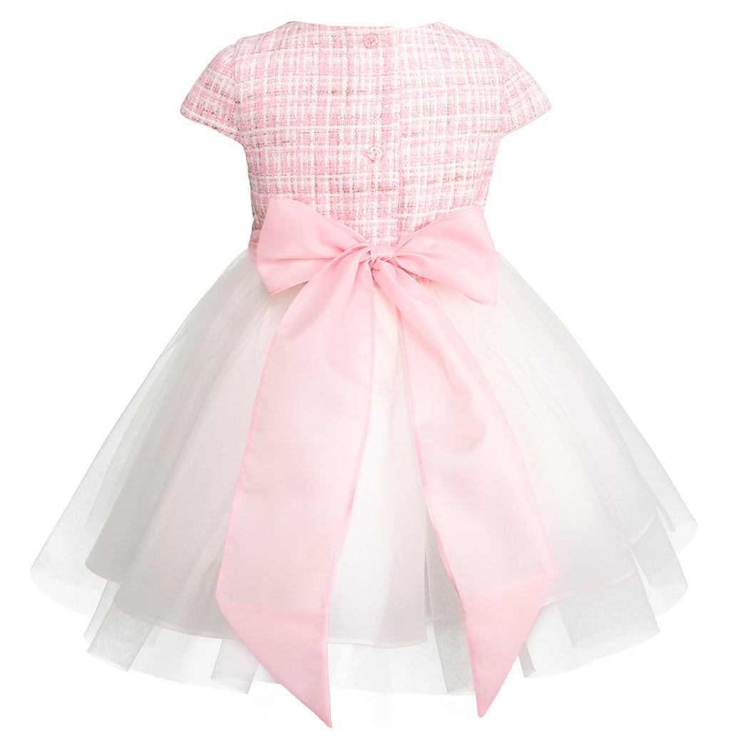 Abrigo de Fiesta para Bebé Niña en Tweed Rosa Tallas 12 y 18 Meses | Gerat