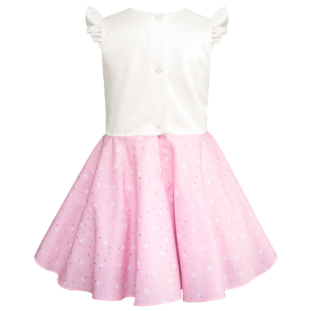 Conjunto de Blusa y Falda Rosa con Lentejuelas para Niñas de 6 a 12 Años Gerat