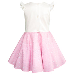 Conjunto de Blusa y Falda Rosa con Lentejuelas para Niñas de 6 a 12 Años Gerat