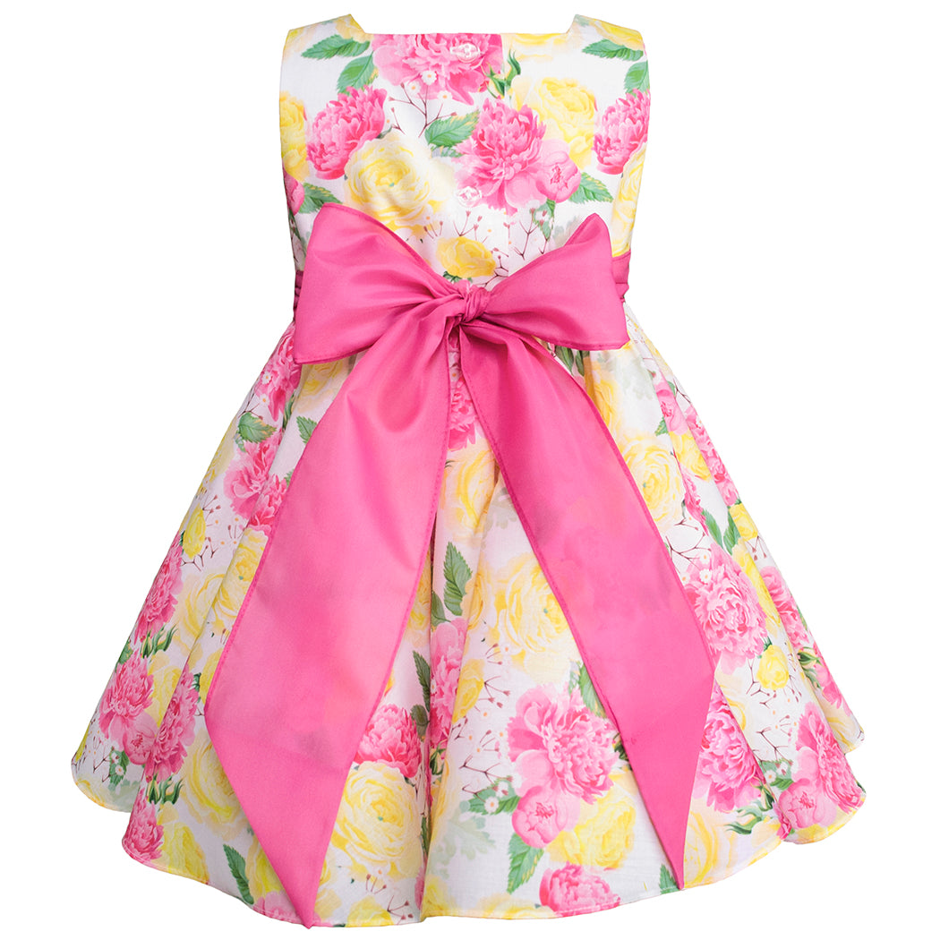 Bata Floral para Bebé de 12 a 18 Meses con Moño Gerat