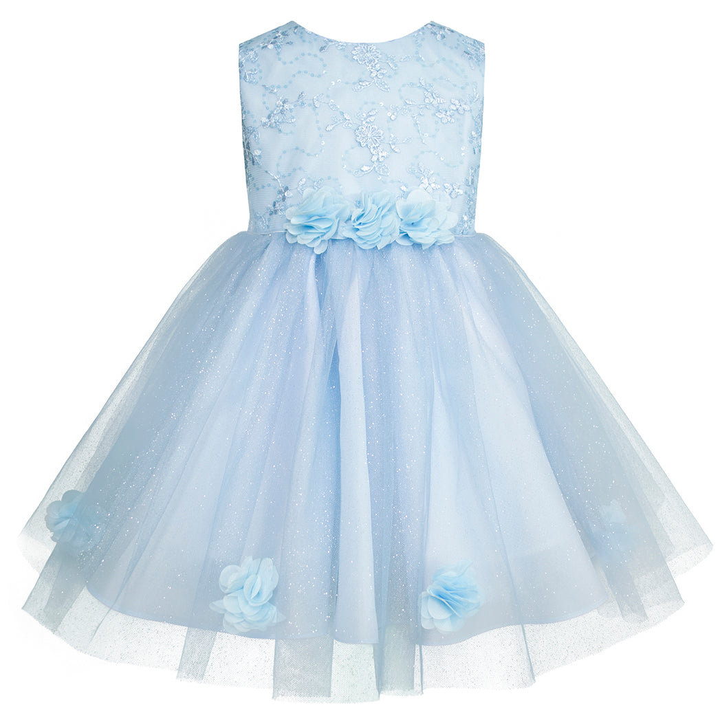 Vestido de Fiesta Azul para Niñas de 3 a 10 Años - Gerat
