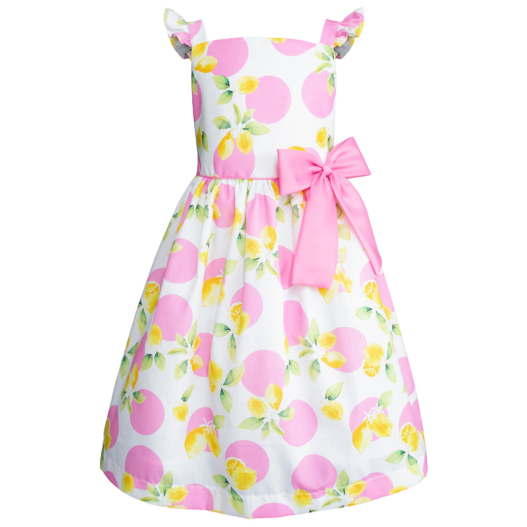 Vestido Rosa para Niñas con moños Gerat