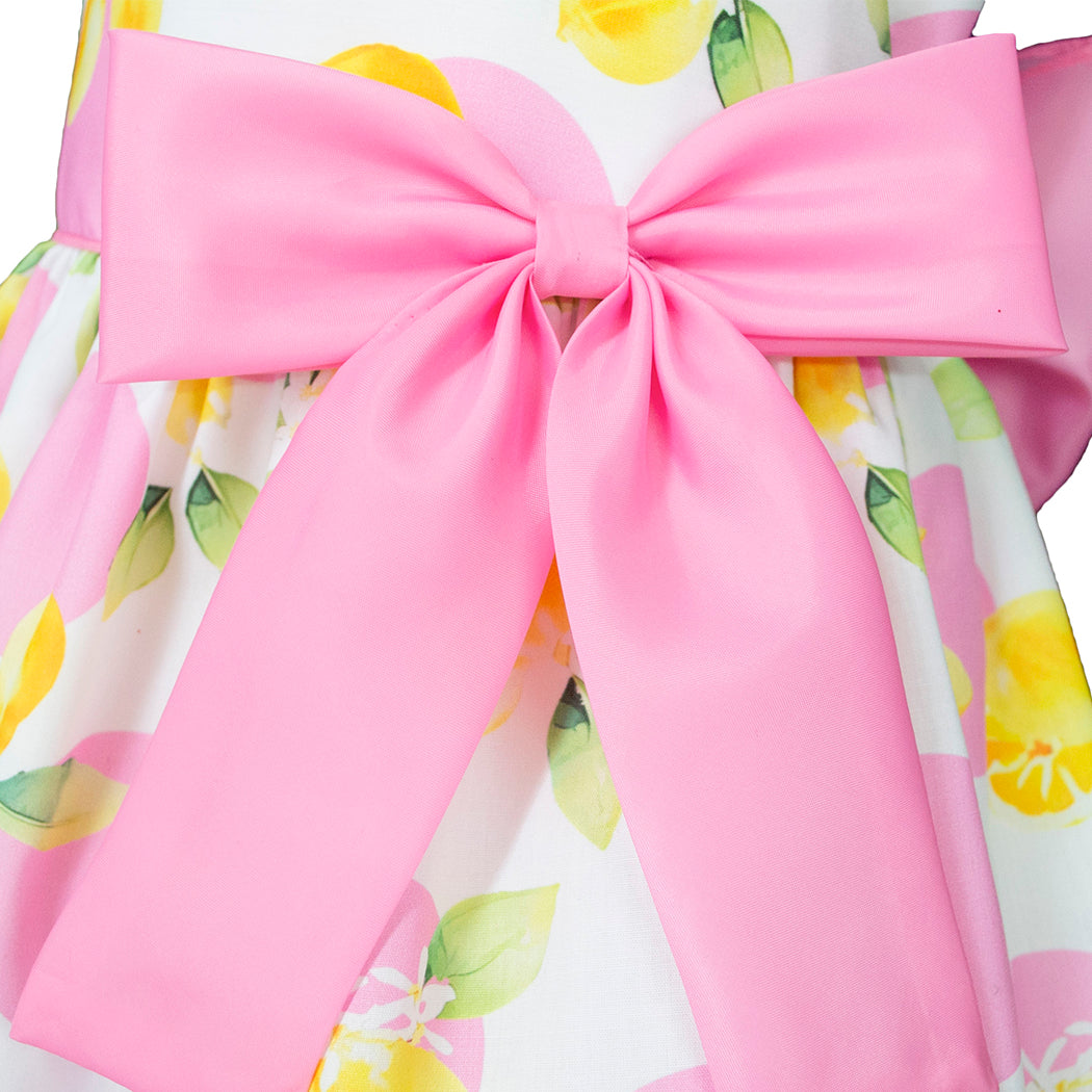 Vestido Rosa para Niñas con moños Gerat
