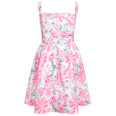 Vestido Gerat Juvenil Floral Rosa para Niñas de 8 a 12 Años Fresco y Ligero