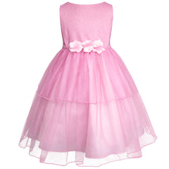 Vestido de Fiesta Rosa con Brillos Gerat para Niñas 3 a 8 Años
