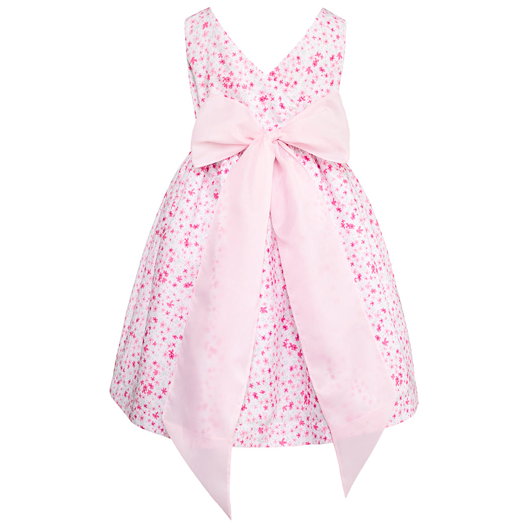 Vestido Gerat Casual Rosa con Moño para Niñas de 4 a 10 Años