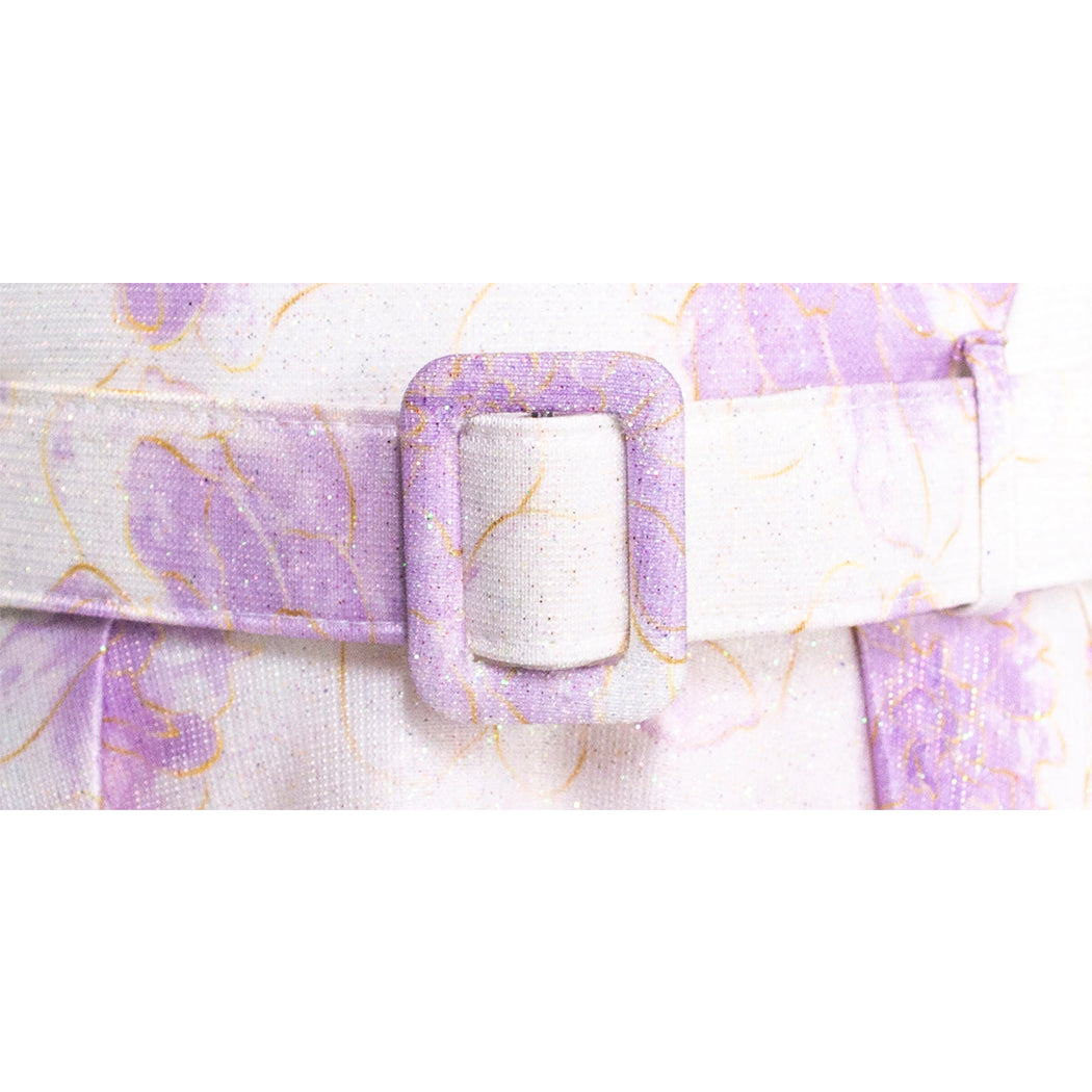 Vestido Gerat Lila Juvenil con Cinturón para Niñas de 8 a 12 Años