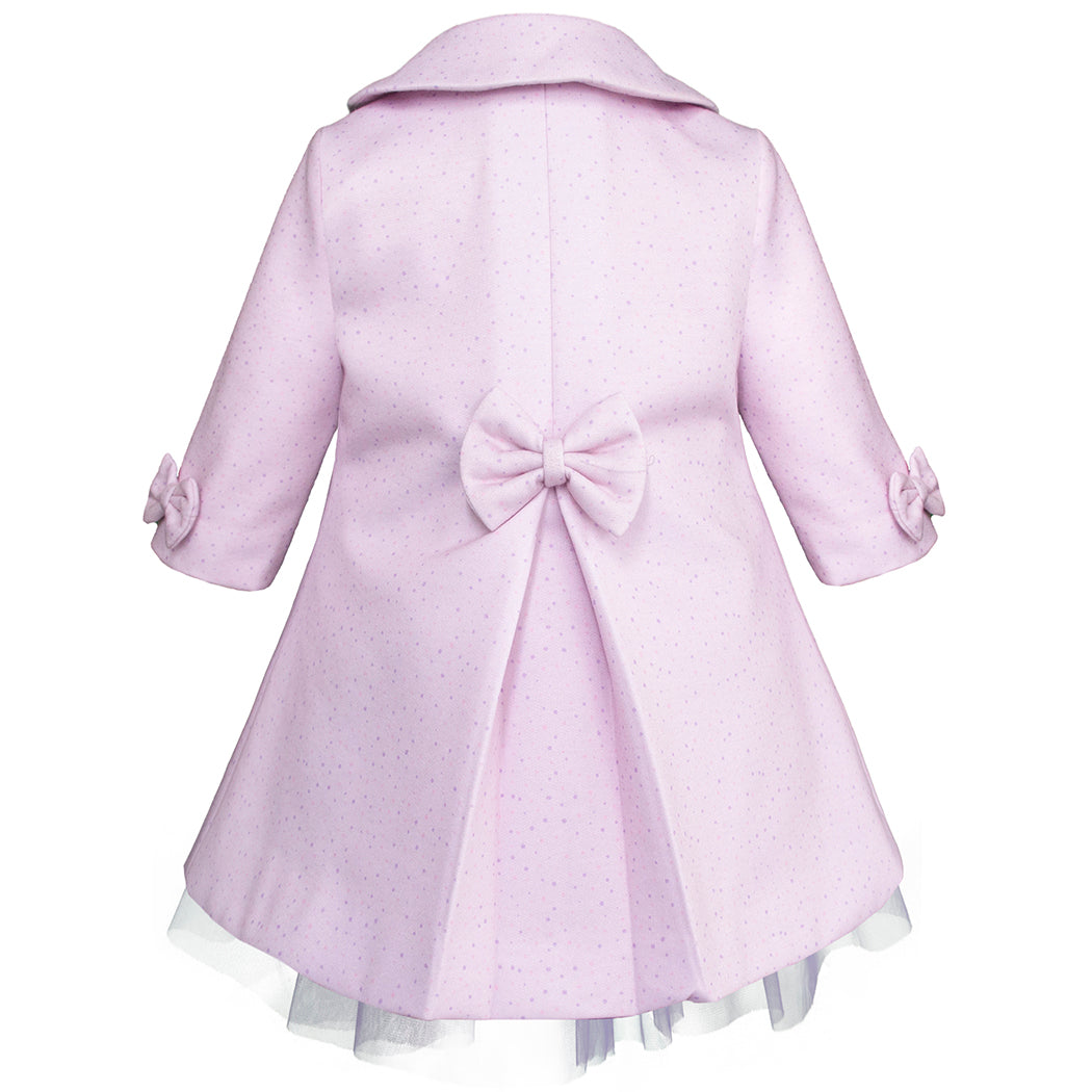 Conjunto Abrigo y Vestido de Fiesta para Bebé Niña Lila y Rosa - Gerat