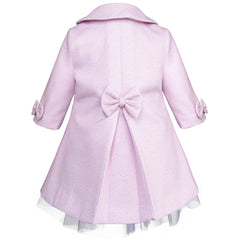 Conjunto Abrigo y Vestido de Fiesta para Bebé Niña Lila y Rosa - Gerat