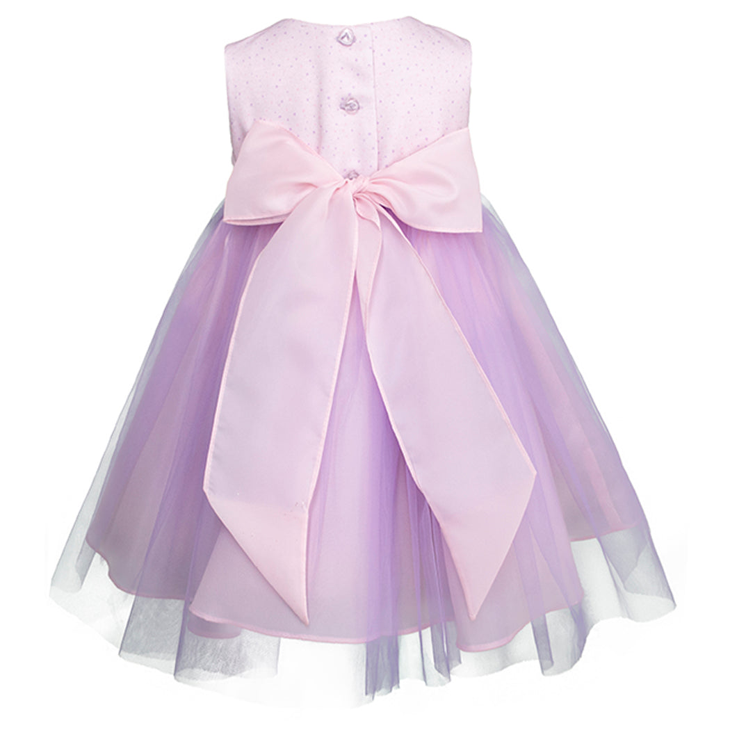 Conjunto Abrigo y Vestido de Fiesta para Bebé Niña Lila y Rosa - Gerat