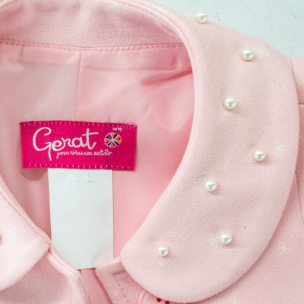 Vestido de Fiesta con Abrigo Rosa para Niña | Gerat | Tallas 4 a 10