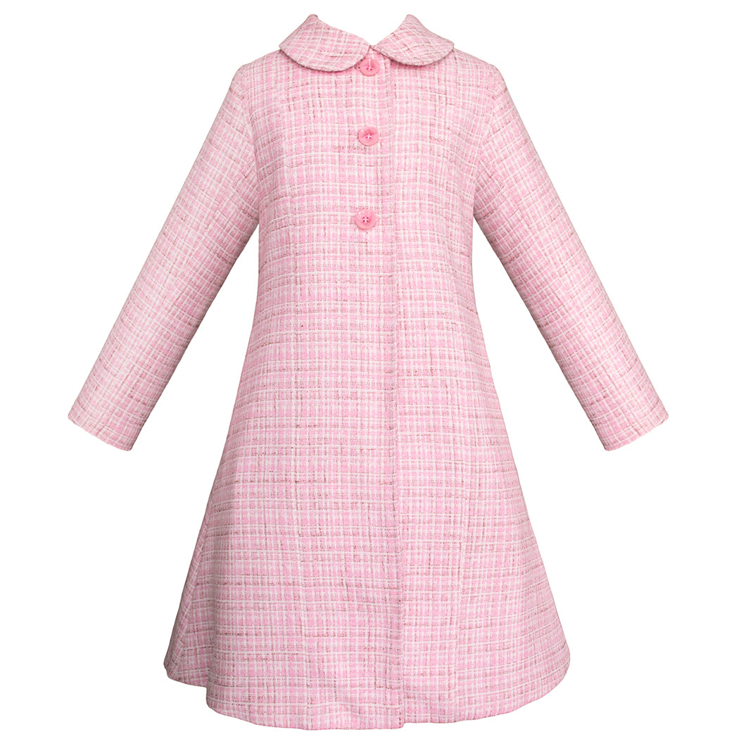 Abrigo de Fiesta para Niña Rosa Cuadros Elegante – Gerat