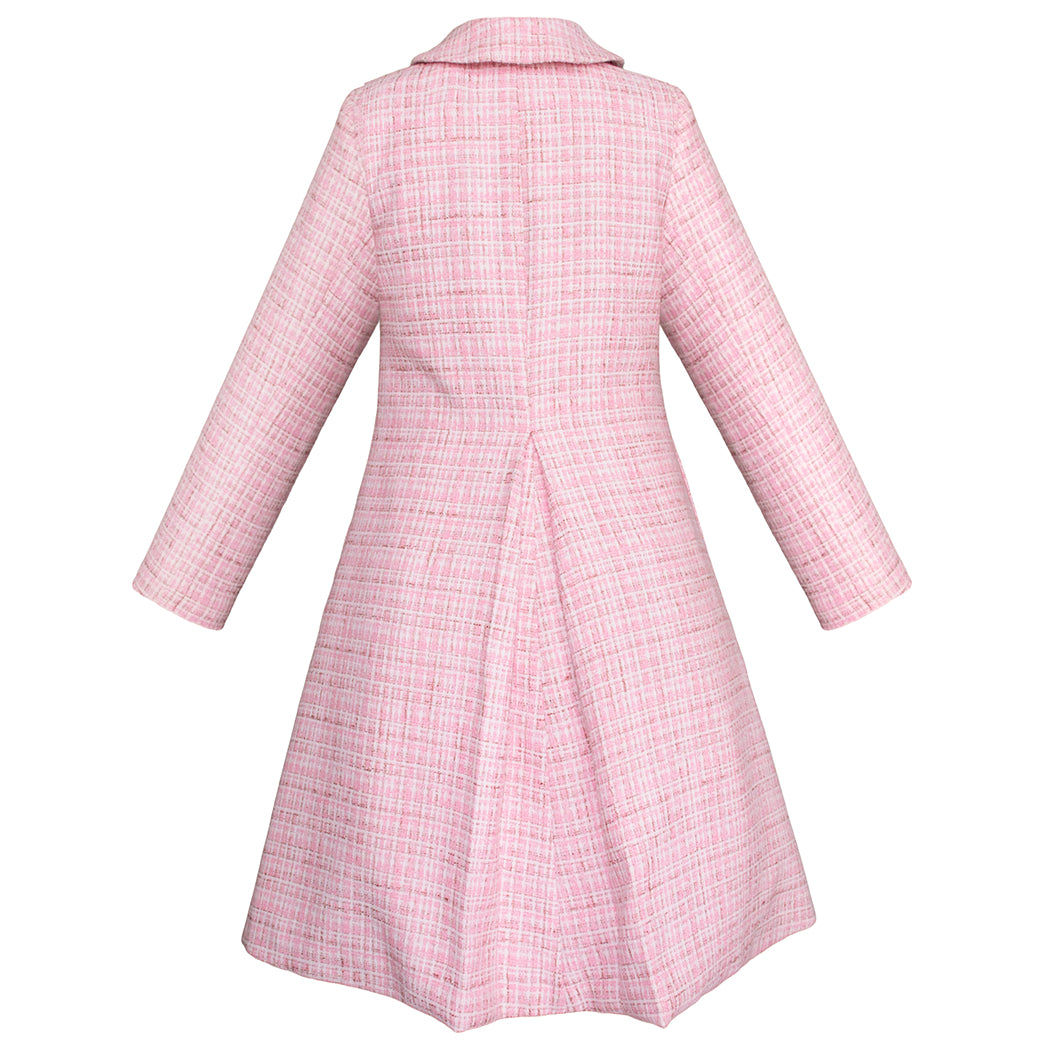 Abrigo de Fiesta para Niña Rosa Cuadros Elegante – Gerat