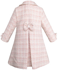 Abrigo rosa tweed y beige para niña pequeña Tallas 2, 3 y 3X