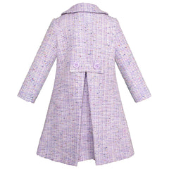 Abrigo Lila para Niña en Tweed con Botones Grandes - Gerat
