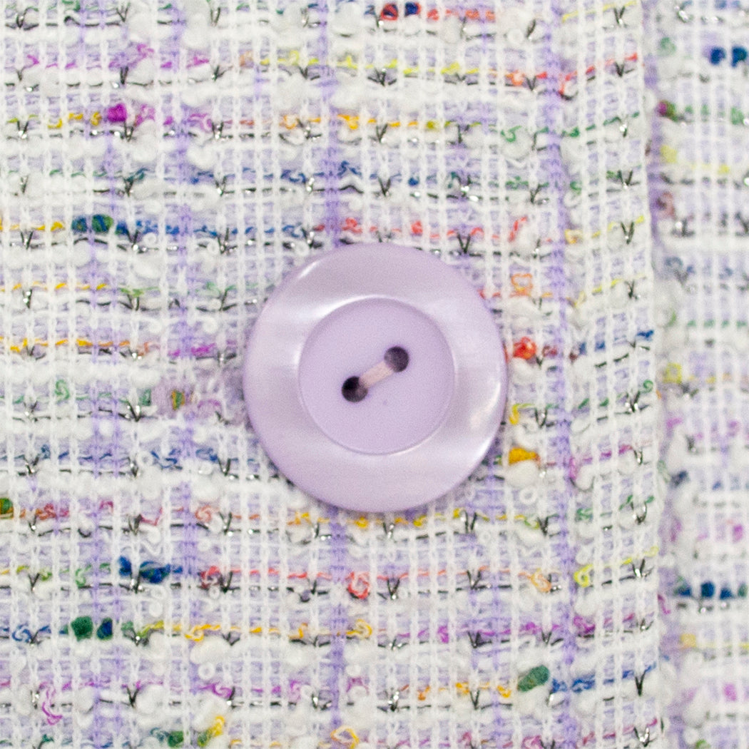 Abrigo Lila para Niña en Tweed con Botones Grandes - Gerat