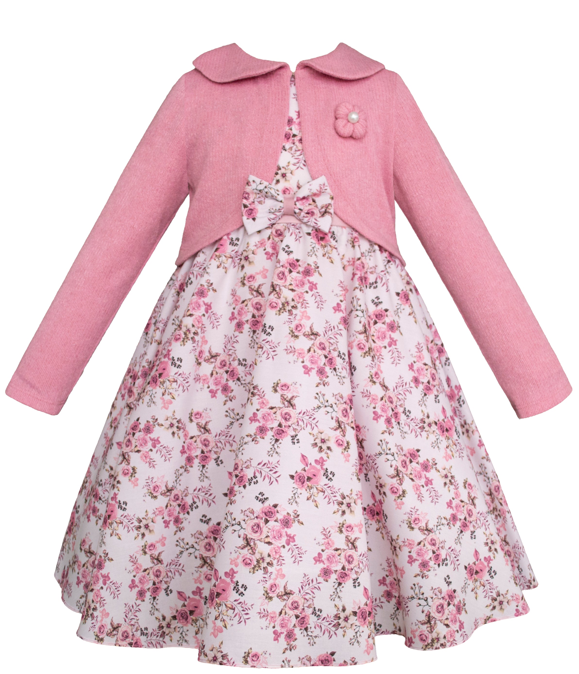 Vestido Floral con Torero Rosa para Niña Gerat