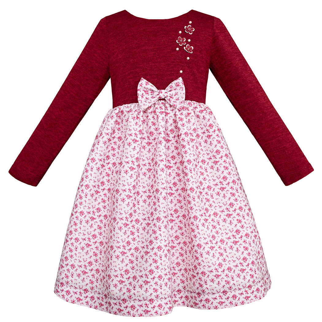 Vestido Gerat para Niñas con Talle Tejido y Falda Floral