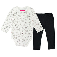 Conjunto para Bebés de 12 a 18 Meses Gerat - Chamarra Acolchada Rosa con Body y Leggings