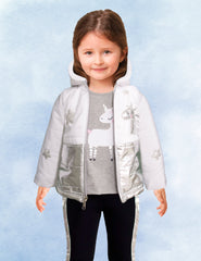 Conjunto para Niñas de 2 a 3 Años Gerat con Chamarra, Blusa y Leggings de Unicornio