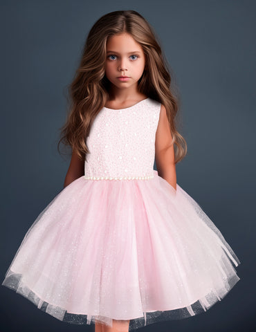 Vestido rosa de fiesta para Niñas - Encanto y Brillo para Ocasiones Especiales