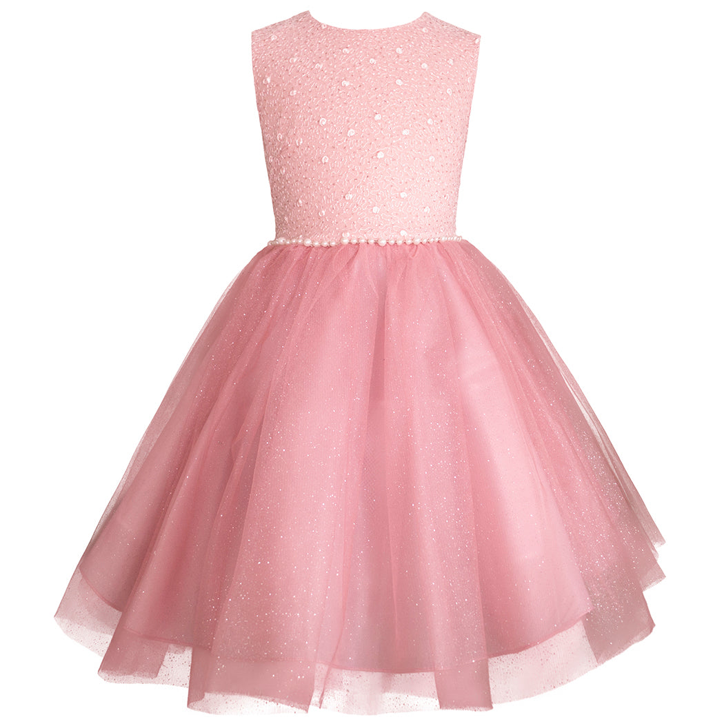 Vestido de fiesta juvenil Gerat color Palo de Rosa