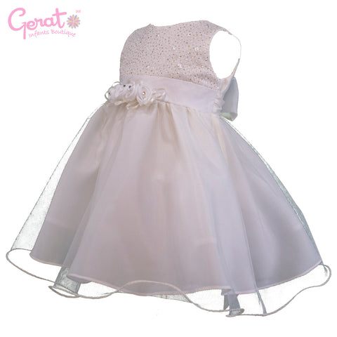 Vestido Gerat para bebé bautizo color hueso