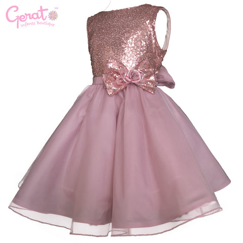 Vestido de fiesta juvenil Gerat color palo de rosa