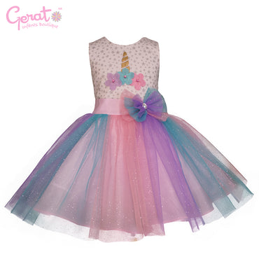 Vestido de fiesta para niñas Gerat unicornio color arcoiris
