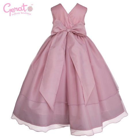 Vestido de fiesta para niña Gerat color palo de rosa