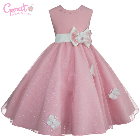 Vestido de niña Gerat color rosa y blanco