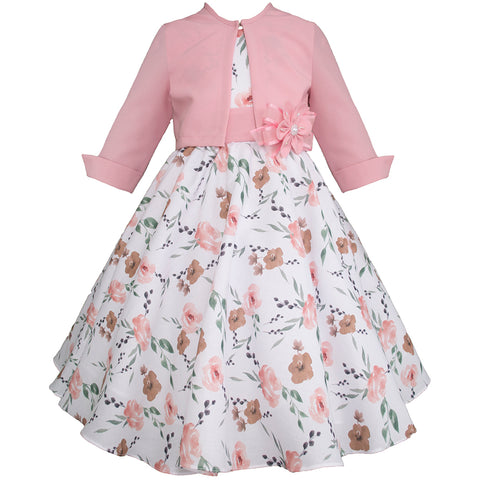 Vestido Gerat para niñas con saco color rosa