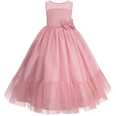 Vestido de fiesta para niña rosa blush Gerat