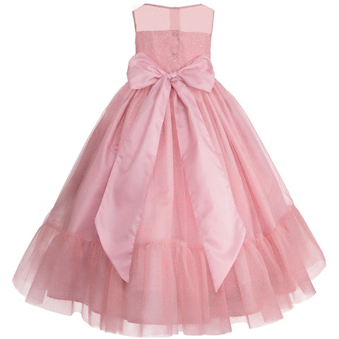 Vestido de fiesta para niña rosa blush Gerat