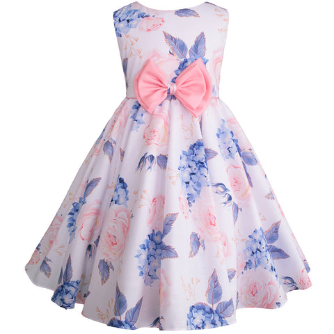 Vestido Gerat para niñas de flores color rosa y azul