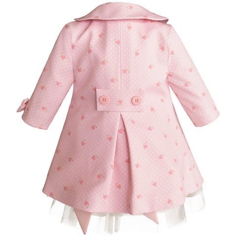 Bata con abrigo para bebé rosa pastel Gerat