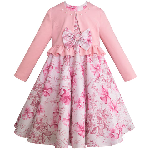 Vestido con torero para niñas de 2 y 3 años color rosa Gerat