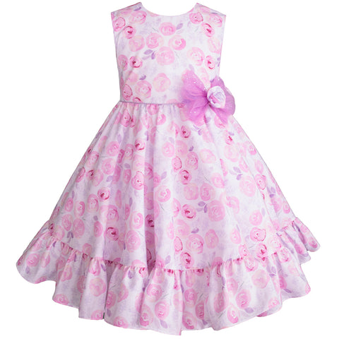 Vestido Gerat para niñas de flores color lila