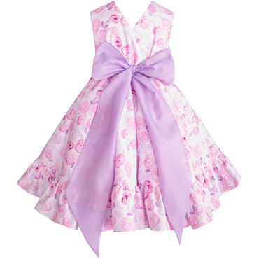 Vestido Gerat para niñas de flores color lila