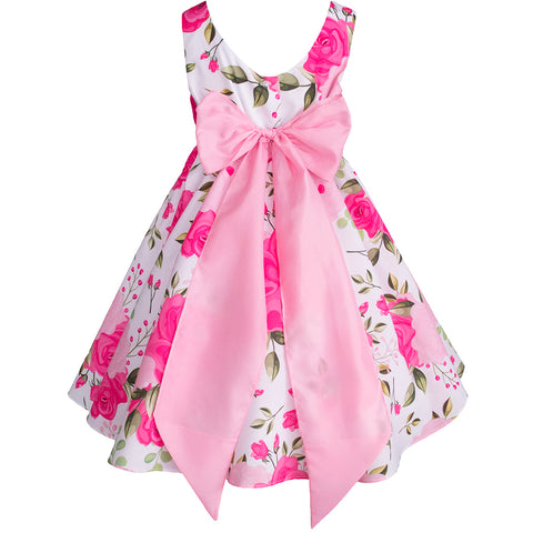 Vestido para niña con flores fiusha Gerat