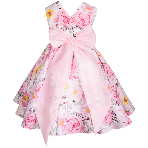 Vestido para niñas Gerat con flores color rosa