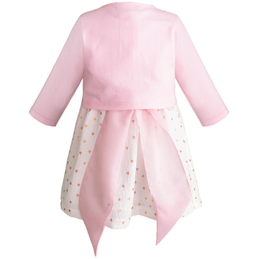 Bata para bebé Gerat color hueso con saco rosa