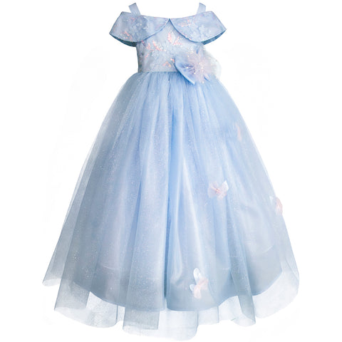 Vestido de fiesta para niñas azul cielo Gerat